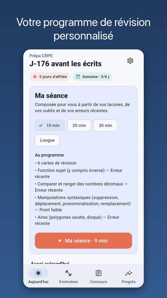 Votre programme de révision personnalisé