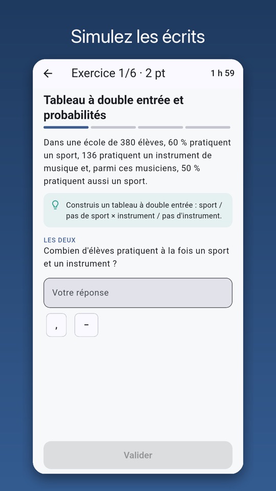 Simulez les écrits